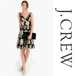 J.Crew Collection V-neck dress in metallic silk